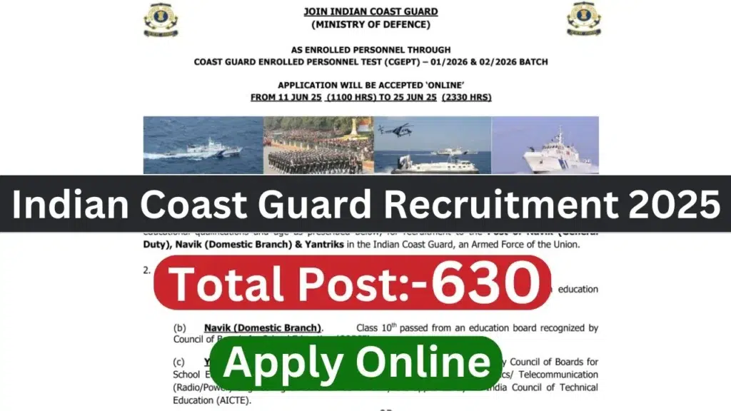Indian Coast Guard Bharti 2025