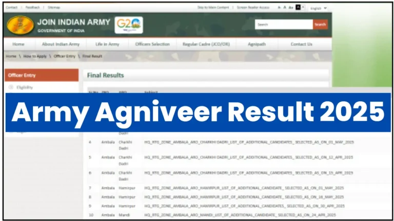 Agniveer result 2025